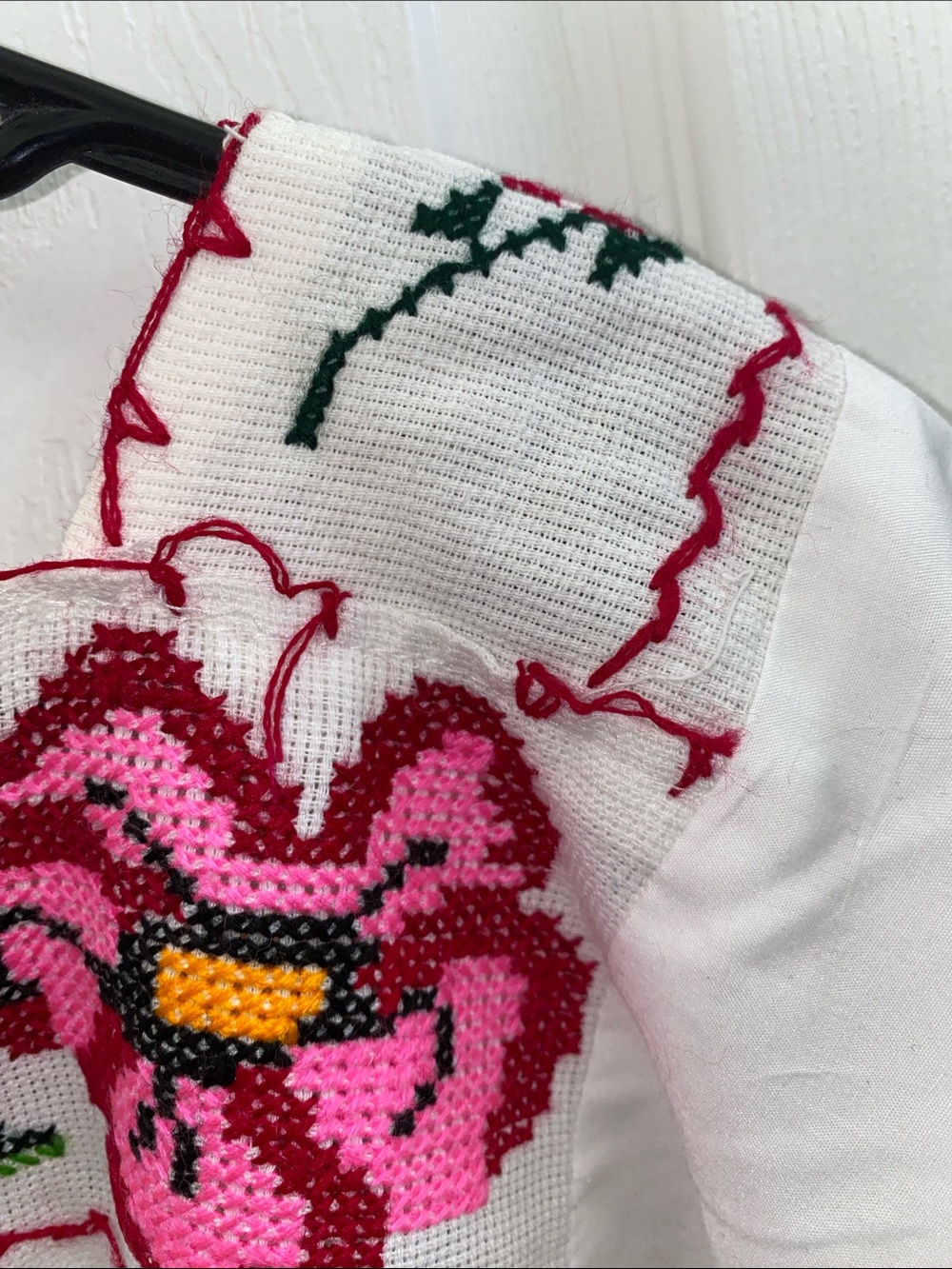Hand Embroidered Floral Peasant Top - Picture 4 of 10